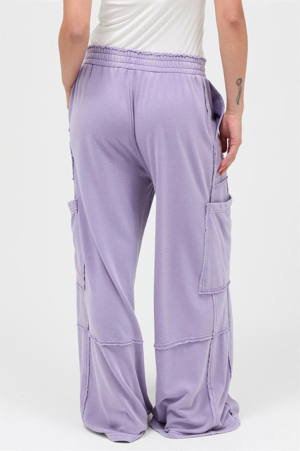 Raw Edge Baggy Lounge Pant with Cargo Pockets purple lavender 6