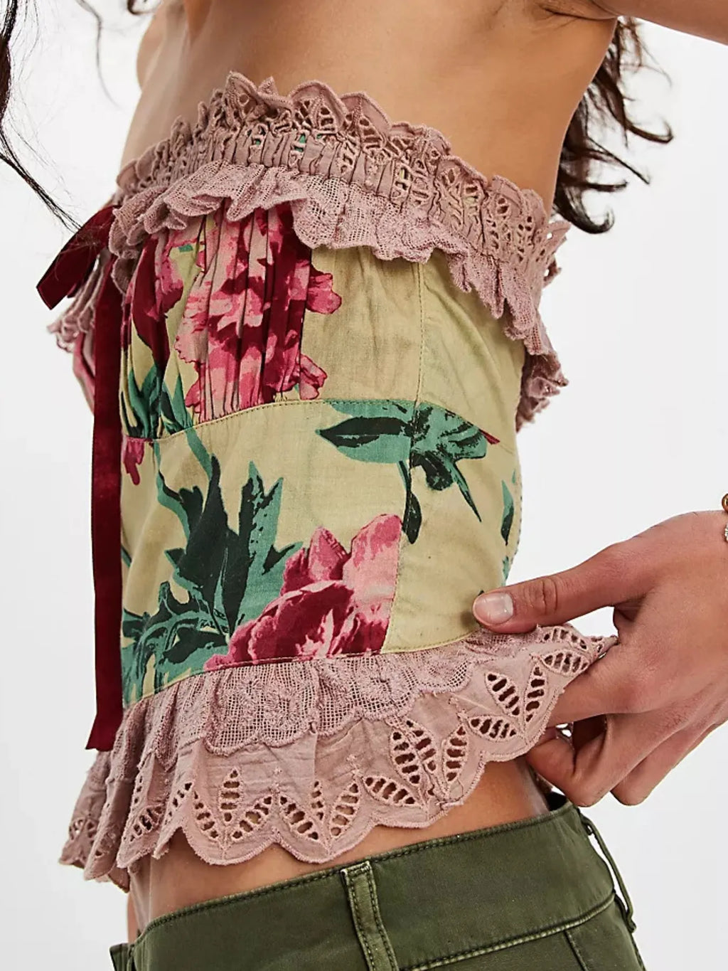 Floral Grunge Tube Top Blue Pink Yellow Princess Vibes 2026-9