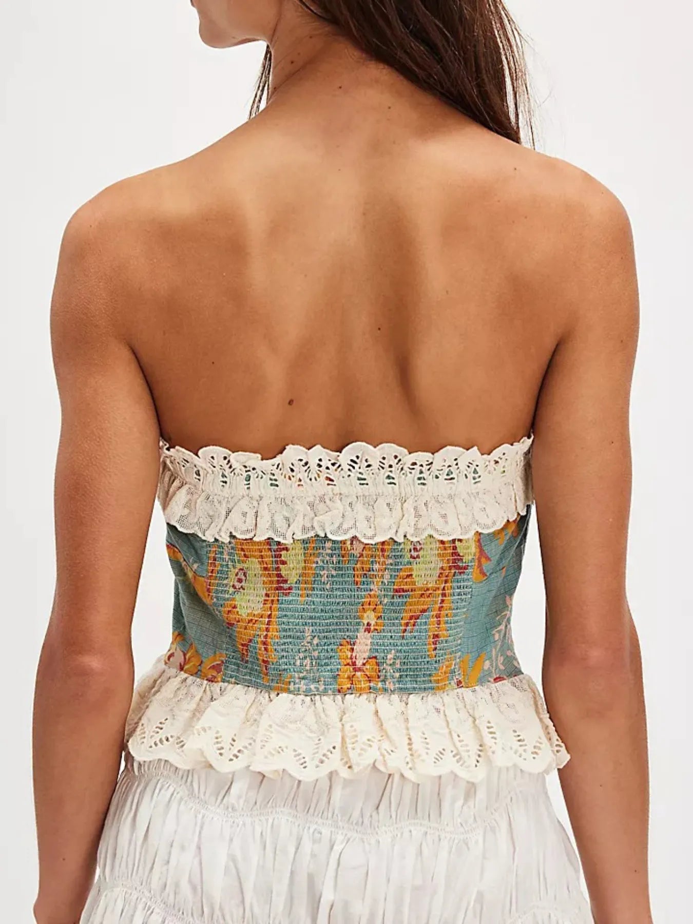 Floral Grunge Tube Top Blue Pink Yellow Princess Vibes 2026-3