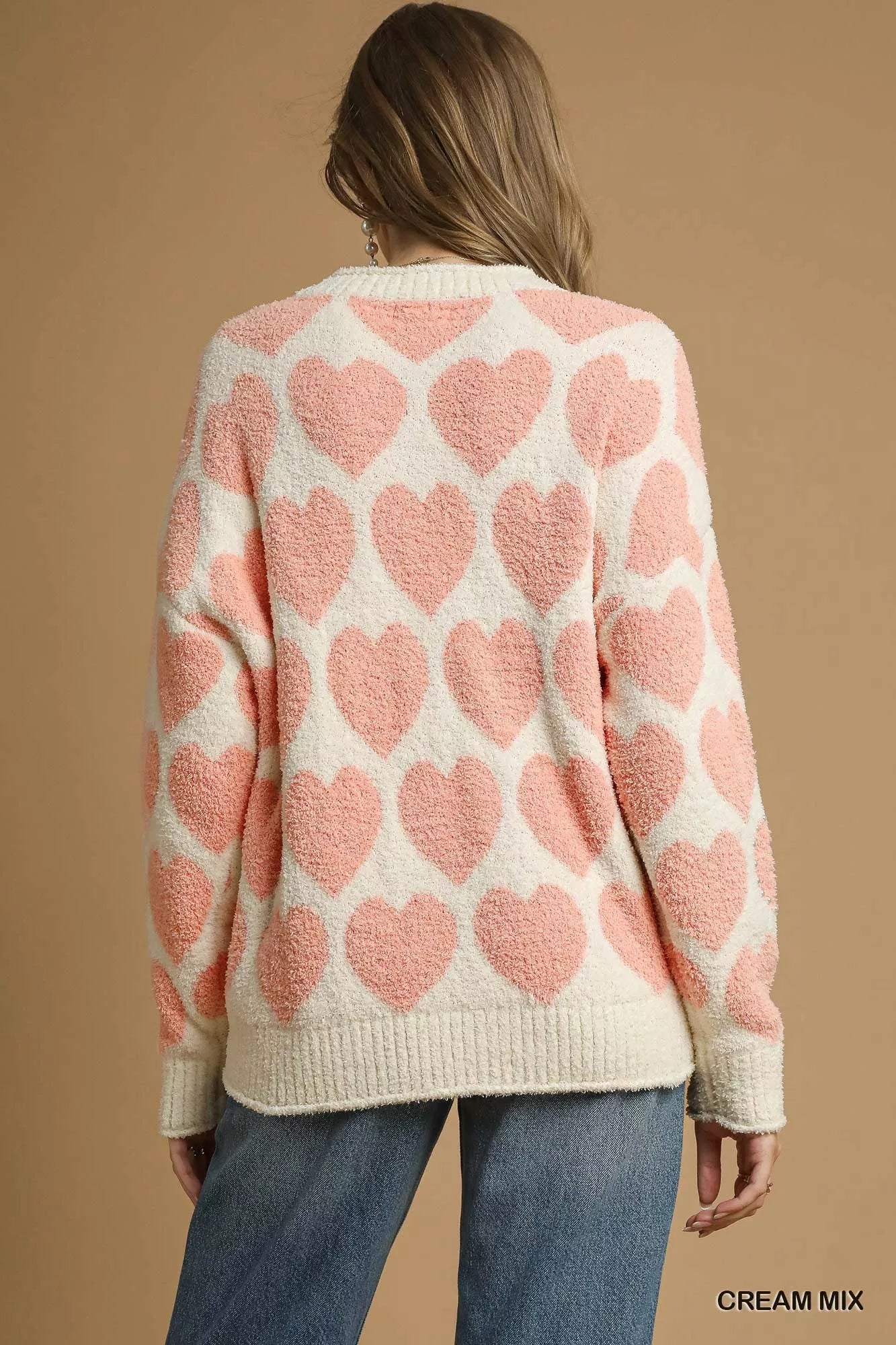 Umgee-cream-oversized-sweater-with-pink-heart-pattern-and-faux-pearl-accents-4