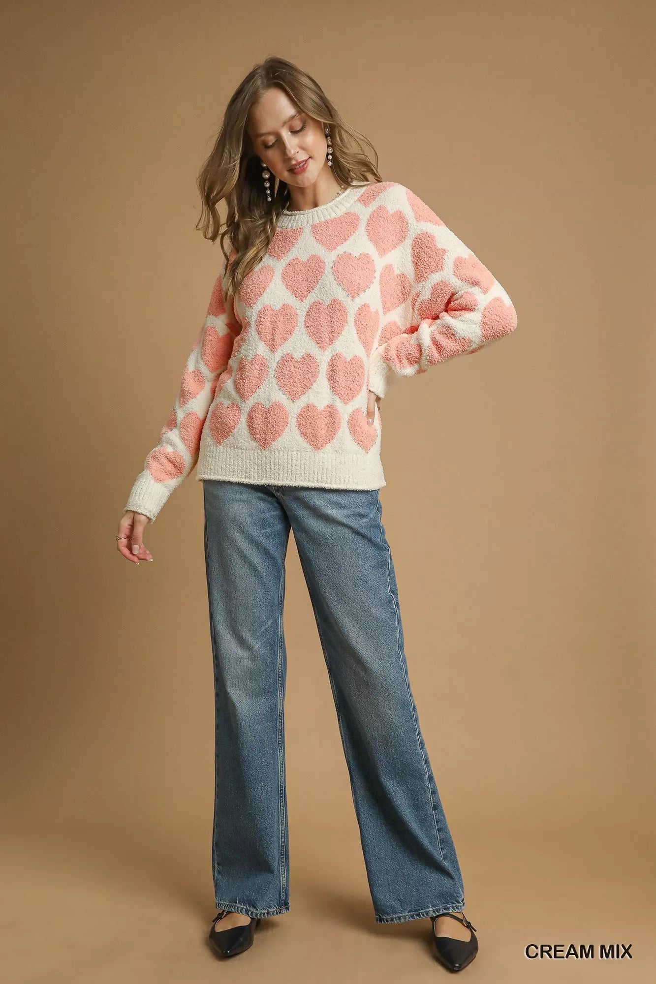 Umgee-cream-oversized-sweater-with-pink-heart-pattern-and-faux-pearl-accents-5