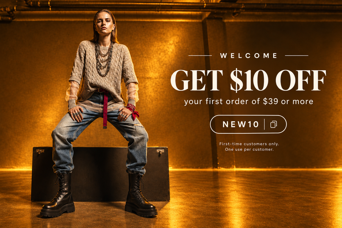 Discount Banner with Golden Background