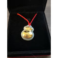 Good Luck Charm Gold Money Bag Hetian Jade Pendant Red Cord 16"