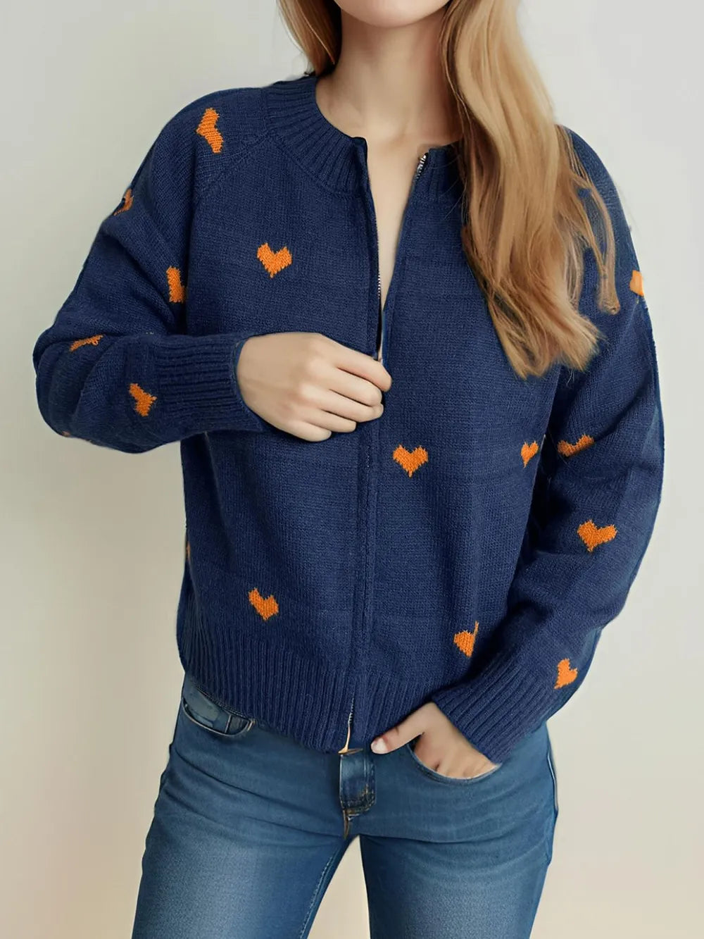 heart-print-round-neck-zip-up-cardigan-sweater-jacket-navy-03