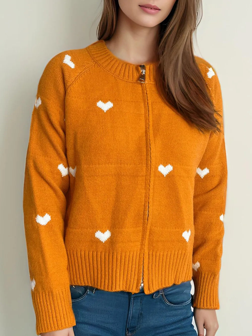 heart-print-round-neck-zip-up-cardigan-sweater-jacket-orange_01