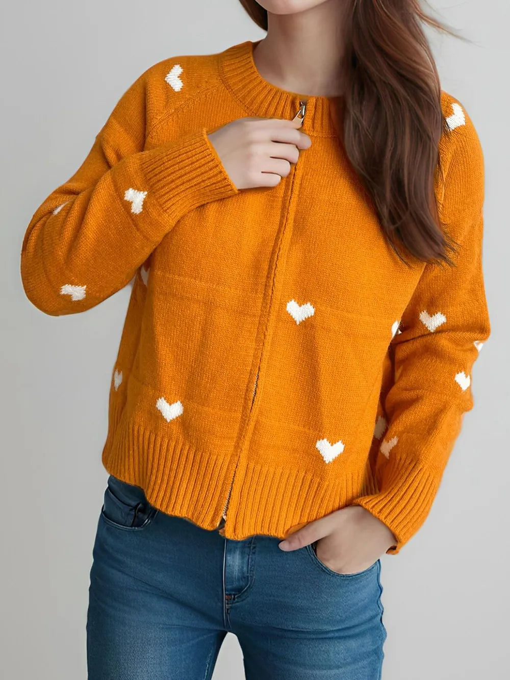 heart-print-round-neck-zip-up-cardigan-sweater-jacket-orange_02