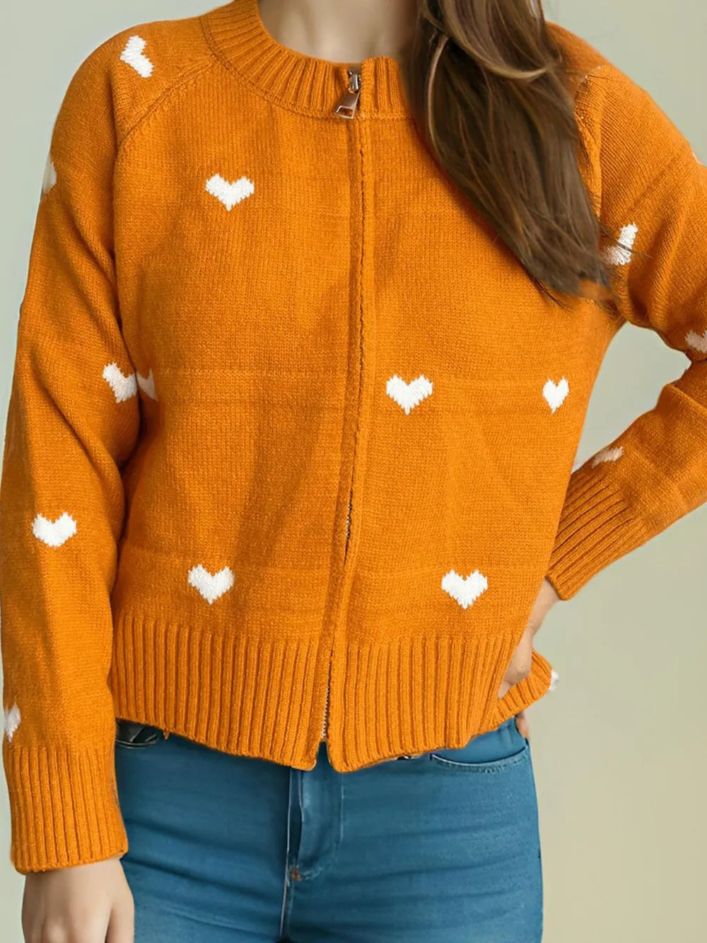 heart-print-round-neck-zip-up-cardigan-sweater-jacket-orange_05