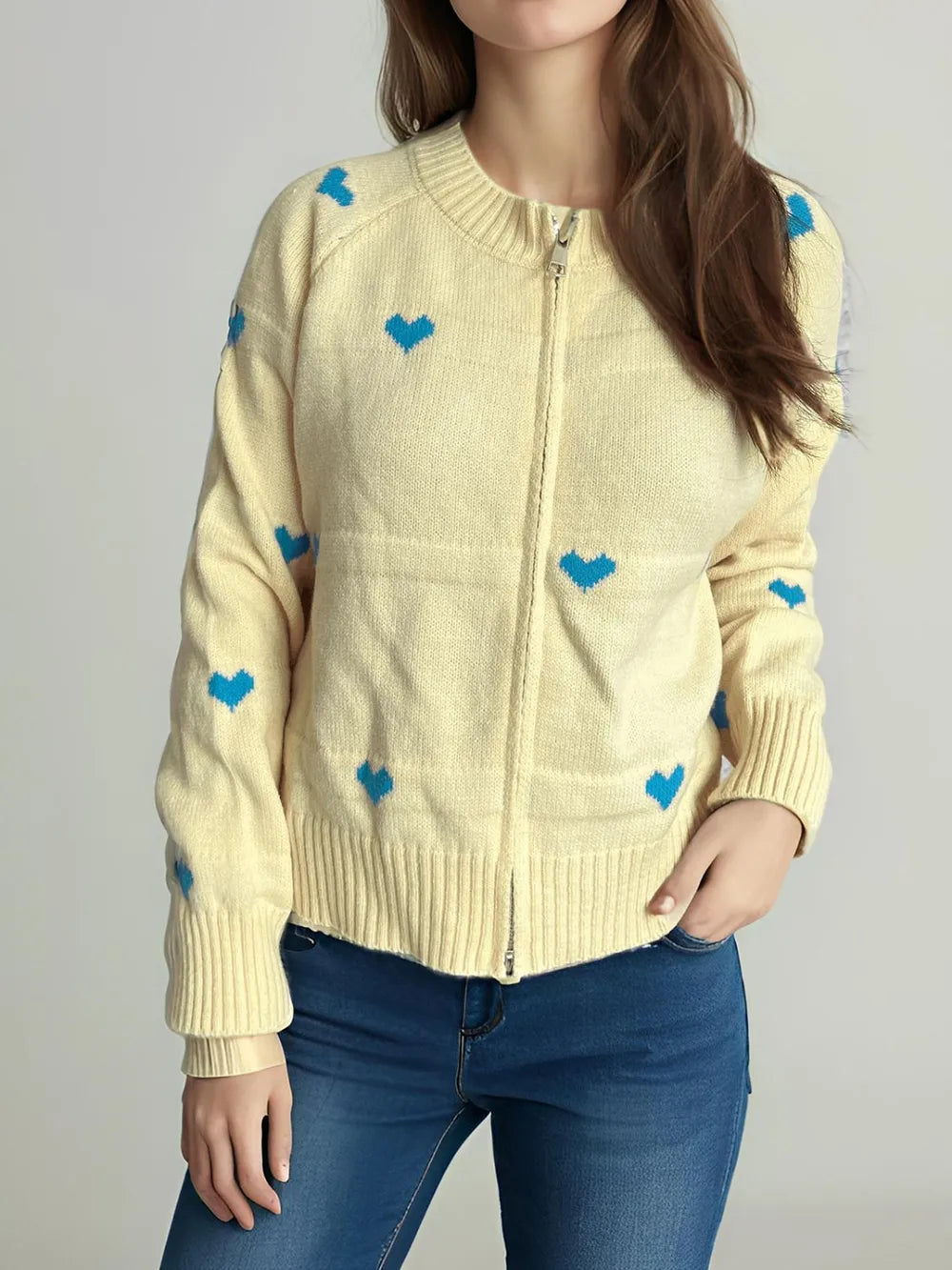 heart-print-round-neck-zip-up-cardigan-sweater-jacket-yellow_01