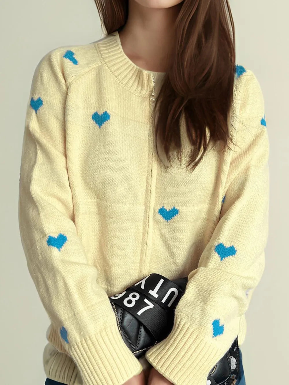 heart-print-round-neck-zip-up-cardigan-sweater-jacket-yellow_04