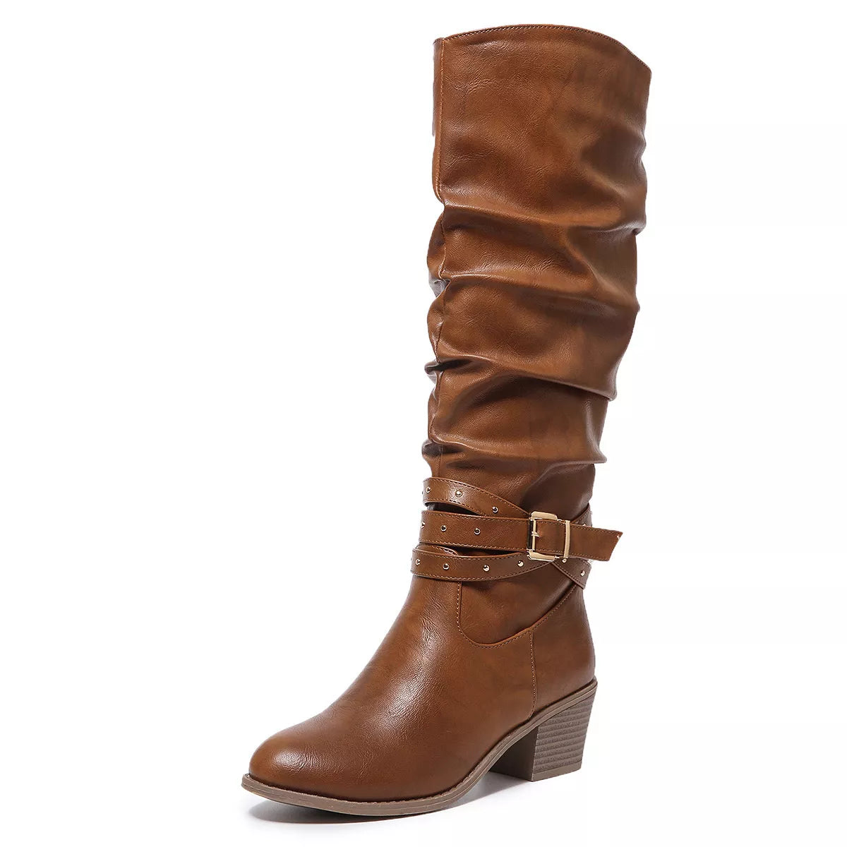 strappy_buckle_block_heel_mid_calf_boot_brown_1
