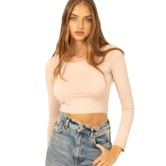 Your Fave Cropped Fitted Long Sleeve Street Tee sz S M L | Basic Tees