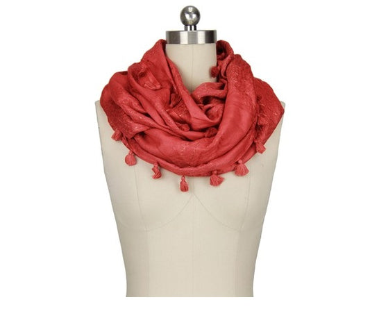 Saachi Coral Pom Pom Scarf